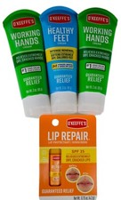 O'Keeffe's Working Hands Cream, Healthy Feet Cream, Lip Repair Balm, 4 Pack