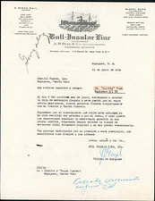 VINTAGE COMEMRCIAL LETTER / BULL INSULAR LINE / MAYAGUEZ PUERTO RICO 1952 #6