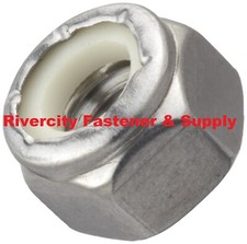 1000 10-24 Nylon Insert Lock / Stop / Nuts / Nylocks 18-8 Stainless 10/24 Nut