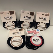 Lot of 5 Scunci No Damage THICK Hair No Damage Hair Elastics Black 10 Ct Ea
