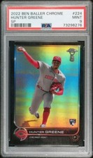 2022 Topps Ben Baller Chrome - Hunter Greene Rookie RC Short Print SP #224 PSA 9