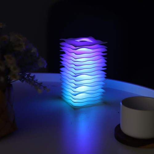 Luce Notturna LED RGB 17CM USB Ricaricabile Batteria Telecomando 12 Colori Scrivania - Foto 9 di 15