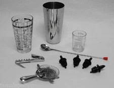 10 pc. PROFESSIONAL BARTENDER COCKTAIL MIXING SET Bar Tools & Accessories Kit