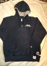 Michigan Wolverines Champion 1/4 Zip Hoodie Navy Size Large