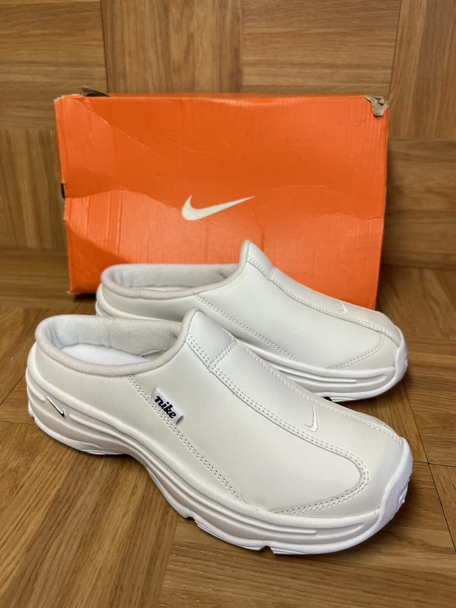 Continuar asesino orgánico RARE🔥 Nike Afterparty II Leather White Mules Clogs Nurse Slip On VNTG Sz 6  2007 | eBay