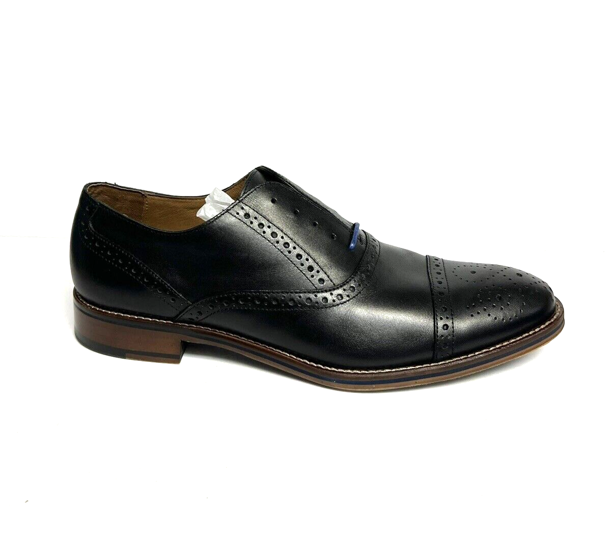 SAOLA Johnston Murphy Uomo Conard Cap Toe Oxford Pelle Nera Taglia 12 M