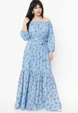 Unique Vintage NWT Floral Print Sweet Escape Maxi Dress - Size Large