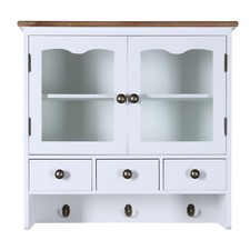 Wandregal Hängeschrank Holzregal  weiß Vintage Look 55cm Regal Schrank Shabby 