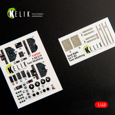 Reskit 1/48 F-82 E/H Twin Mustang Interior 3D-decals for Modelsvit