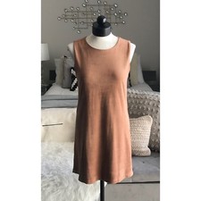 Olivaceous Women’s Shift Dress Sheath Size small S Sleeveless A Line Tan