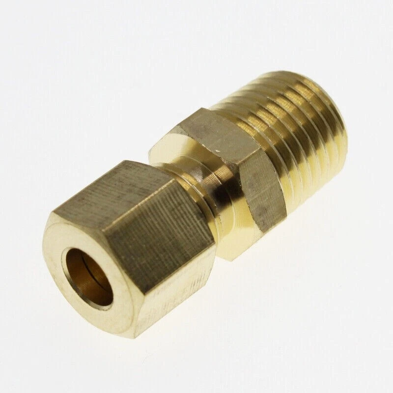 Brass Compression Fitting Male Connector 3/8 "Tube OD X 1/4" NPT 6 Pcs - image 2 of 2