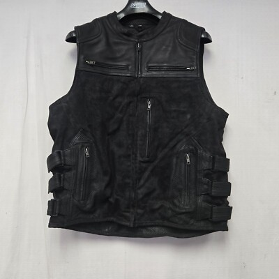Speed & Strength Tough as Nails Leather Vest Black Medium *CLOSEOUT WAS $199.95*