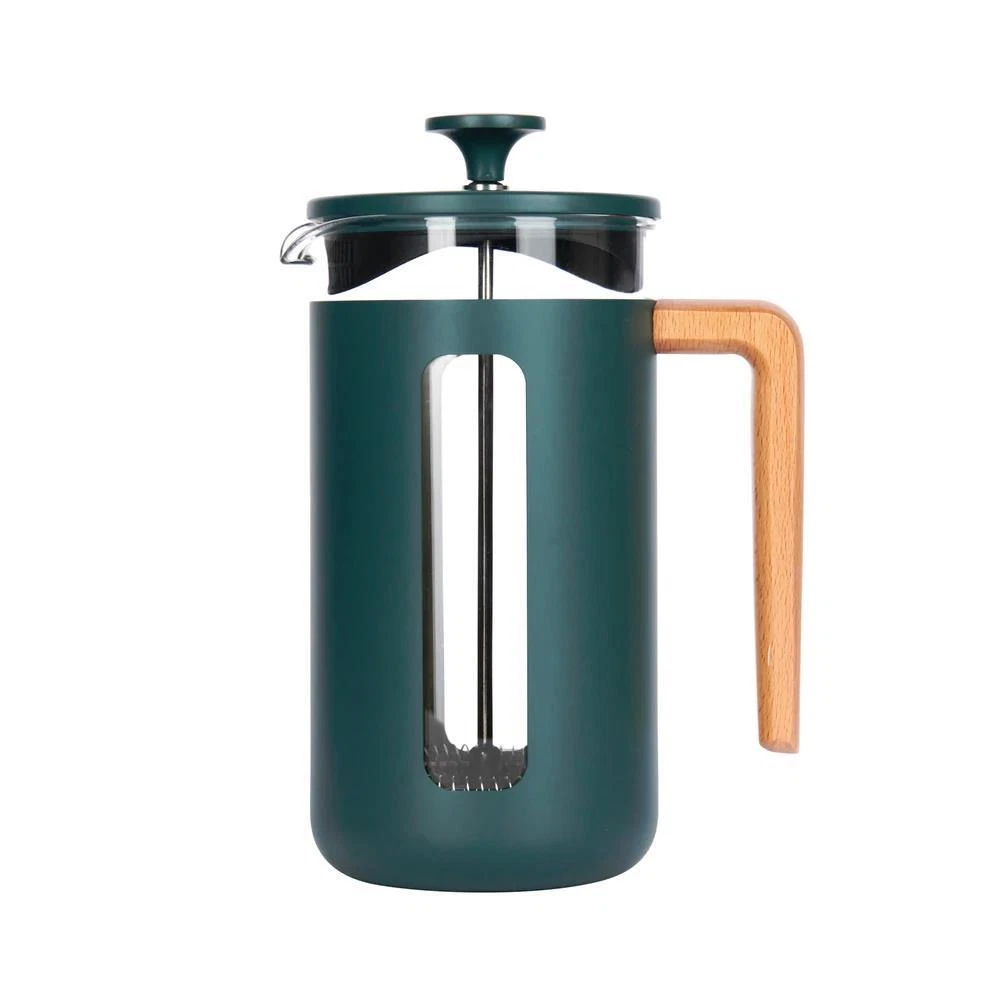 La Cafetière Pisa 3 Cup Cafetière Borosilicate French Press Wood Handle - Green