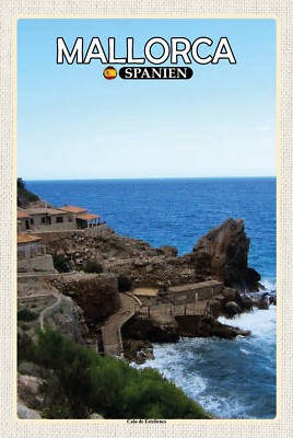 Holzschild 18x12 Mallorca Spanien Cala de Estellences Wand Deko Bar Kneipe Samml
