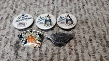Vintage 80s 90s Bud Light Button Pin Spuds McKenzie Beer Camel Cigarettes Lot(5)