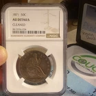 1871 Seated Liberty Half Dollar 50C Silver Phila KM#109 No Arrows NGC AU Details