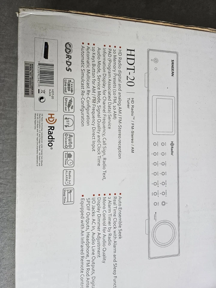 Sangean HDT-20 HD Radio FM-Stereo AM Tuner ,no Remote Control.  - Image 3 of 4