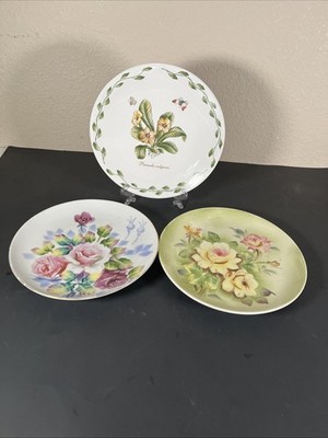 Lot Of 3 Vintage Decorative Flower Plates/Primula Vulgaris/Lefton China