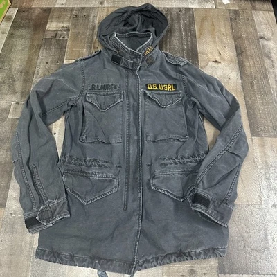 Ralph Lauren Denim & Supply Jacket Military M-65 USA Flag Graphite RARE XS - Image 1 of 4