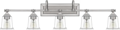 Quoizel Nicholas 41 3/4"W Brushed Nickel 5-Light Bath Light - Picture 2 of 5