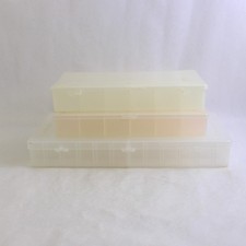 Lot of 3 Clear Plastic Craft Materials Boxes Each with Multiple Compartments