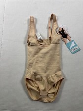 NWT ASSETS by SPANX Open Bust Panty Bodysuit Beige 10247R Size S NEW