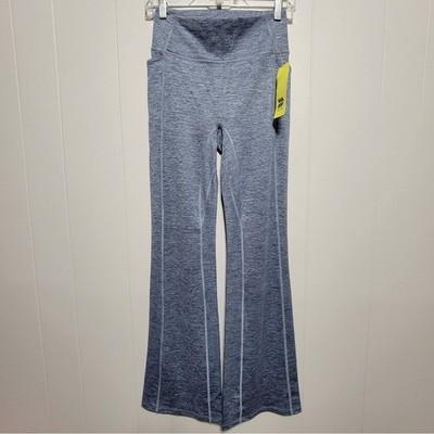 All in Motion Womens High-Rise Flare Leggings Heathered Blue Space Dye XS NWT