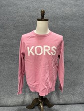 Michael Kors Womens Pink KORS Logo Crewneck Sweatshirt Pullover Size Large