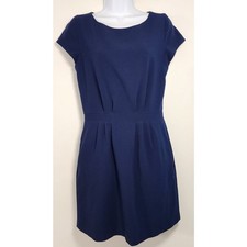 Madewell Navy Fit & Flare Dress Size 4 Pleated Work Office Preppy