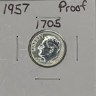 1957 Proof Roosevelt Dime, Item 1705