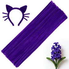 60PCS Purple Pipe Cleaners, Cleaner Flower Kit, Art 60PCS,