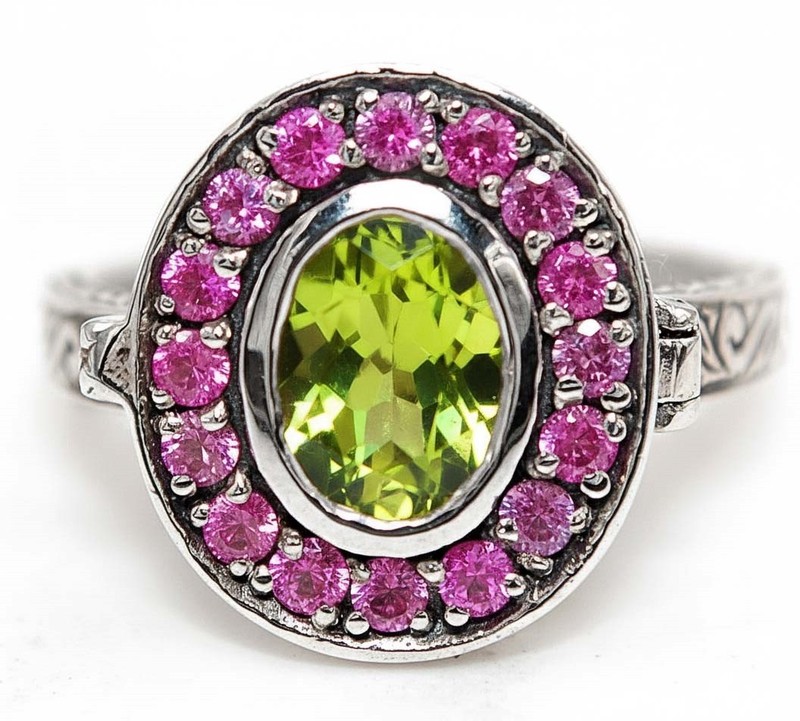 Poison 2CT Peridot 925 Sterling Silver Vintage Look Ring Jewelry Sz 7 PC12-2