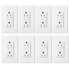 15A/125V GFCI Outlets GFI Receptacles LED Indicator Commercial Grade Non-TR 8PCS
