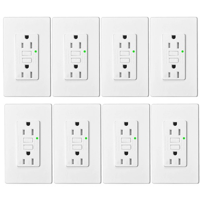 #ad 15A 125V GFCI Outlets GFI Receptacles LED Indicator Commercial Grade Non TR 8PCS $86.65