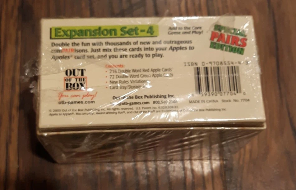 APPLES TO APPLES Special Pairs Edition Expansion Set-4 Sealed New Has Tear - Image 2 of 4