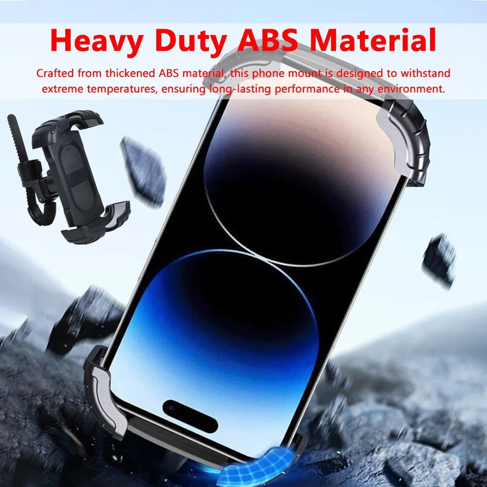 Motorcycle Cell Phone Holder MTB Bike Bicycle GPS 360° Rotatable Mount Universal - Image 2 of 4