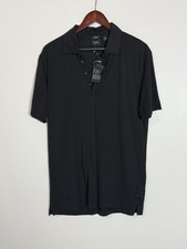 Hugo Boss Mercerised Cotton Slim Fit Black Polo Shirt Size XL 99