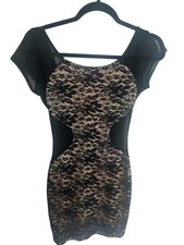 Windsor  Black Lace Bodycon Sexy Dress Size Small Clubwear, Openback