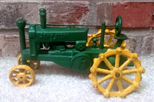 Vintage JOHN DEERE OP CAST IRON TRACTOR Toy