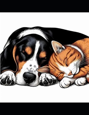 Zappa und Miau.: Ein Welpe Hund namens Zappa und eine ältere Katze namens o