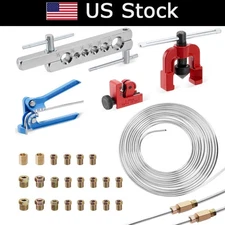 25Ft 3/16" Zinc-Coated Brake Line Kit Includes 16 Fittings, 2 Union and 4 Nut