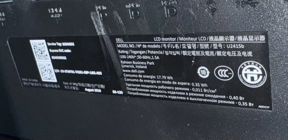 Dell UltraSharp U2415 24 Zoll Monitor - Schwarz - Bild 4 von 4