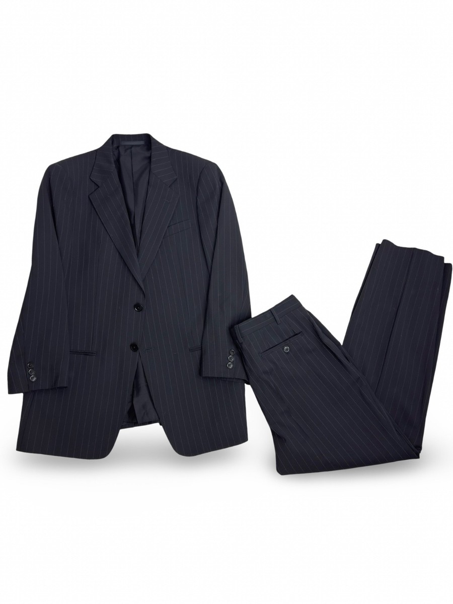 Giorgio Armani Collezioni Jacket Suit Striped Vintage Size 50 EU 