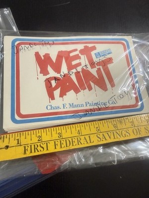 Sherwin Williams Old Vintage Wet Paint Cardboard Sign Cardstock Signs $9.99 Ea.