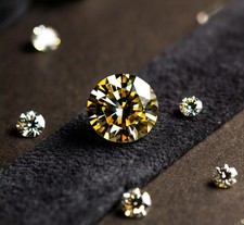 2 CT Round Cut Natural Yellow Color Loose Lab Grown CVD Diamond VVS1 Certified