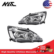 Headlight Assembly For 2003-2007 Honda Accord Halogen Clear Lens Clear Reflector
