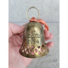 Vintage Christmas 1994 Bell Ornament Silverplated India International Silver Co
