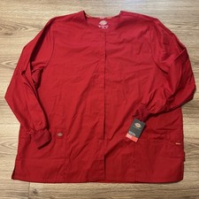 NWT Dickies Scrubs EDS Signature Button Up Top 86306 Red Size 2XL A48 