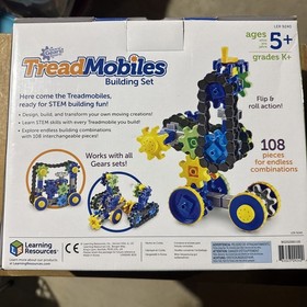 STEM Building Set 108 Pieces Gears Treadmobiles Engineering Toy for Kids