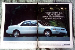 1991 Acura Legend 2 page Print Ad